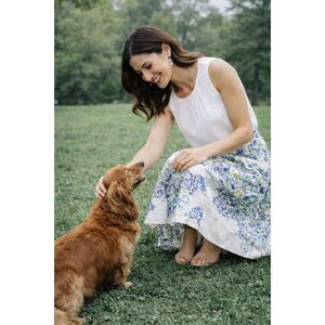 Talbots Womens Floral Skirt Sz 14 Feminine Pleated Fitted Purple A Line Modest